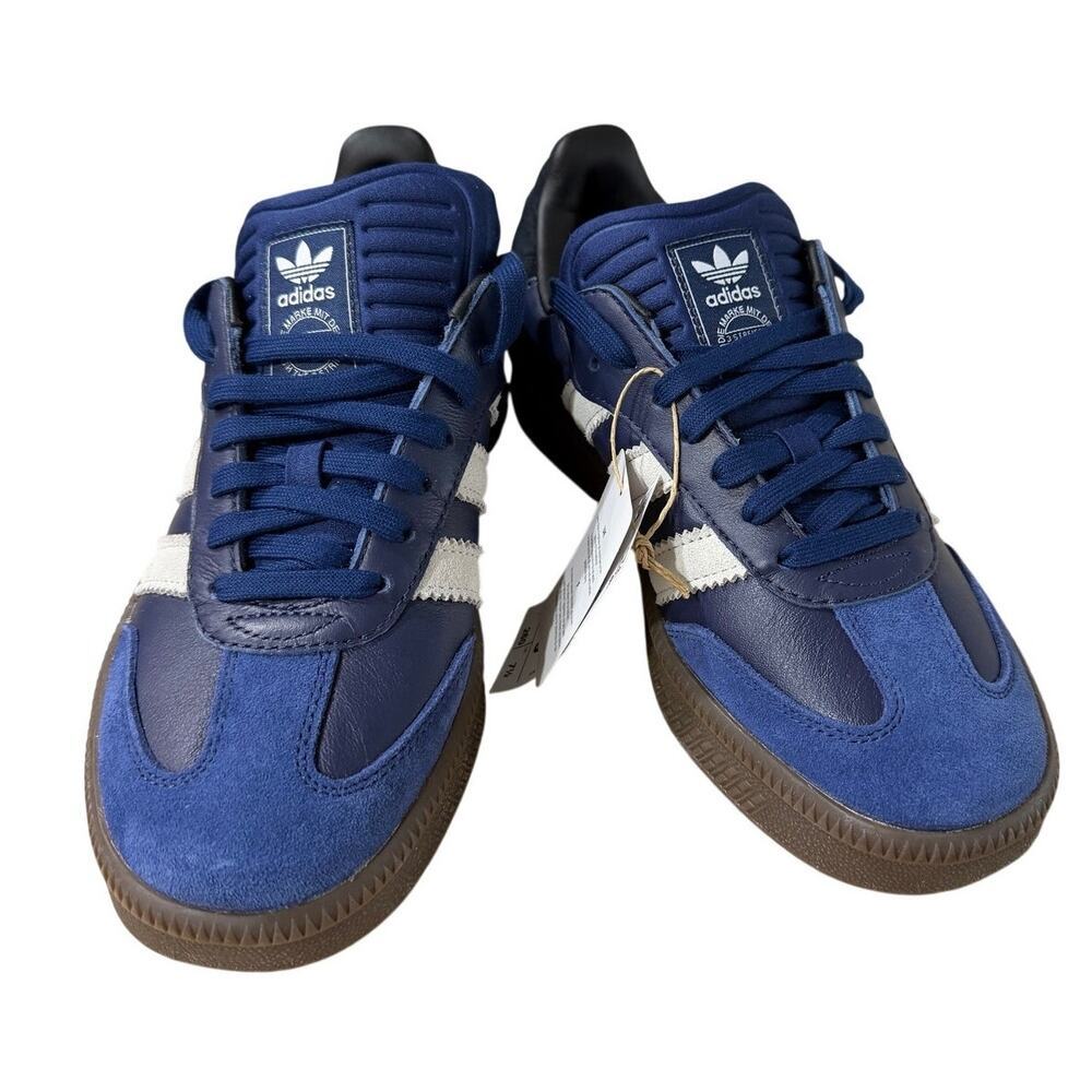NEW Adidas Samba XLG Unisex Dark Blue Pure White/Gum Shoes (8 Men) (9 Women) - Picture 9 of 13